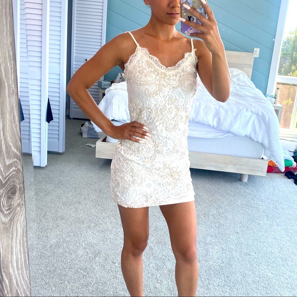 ZARA white lace dress
